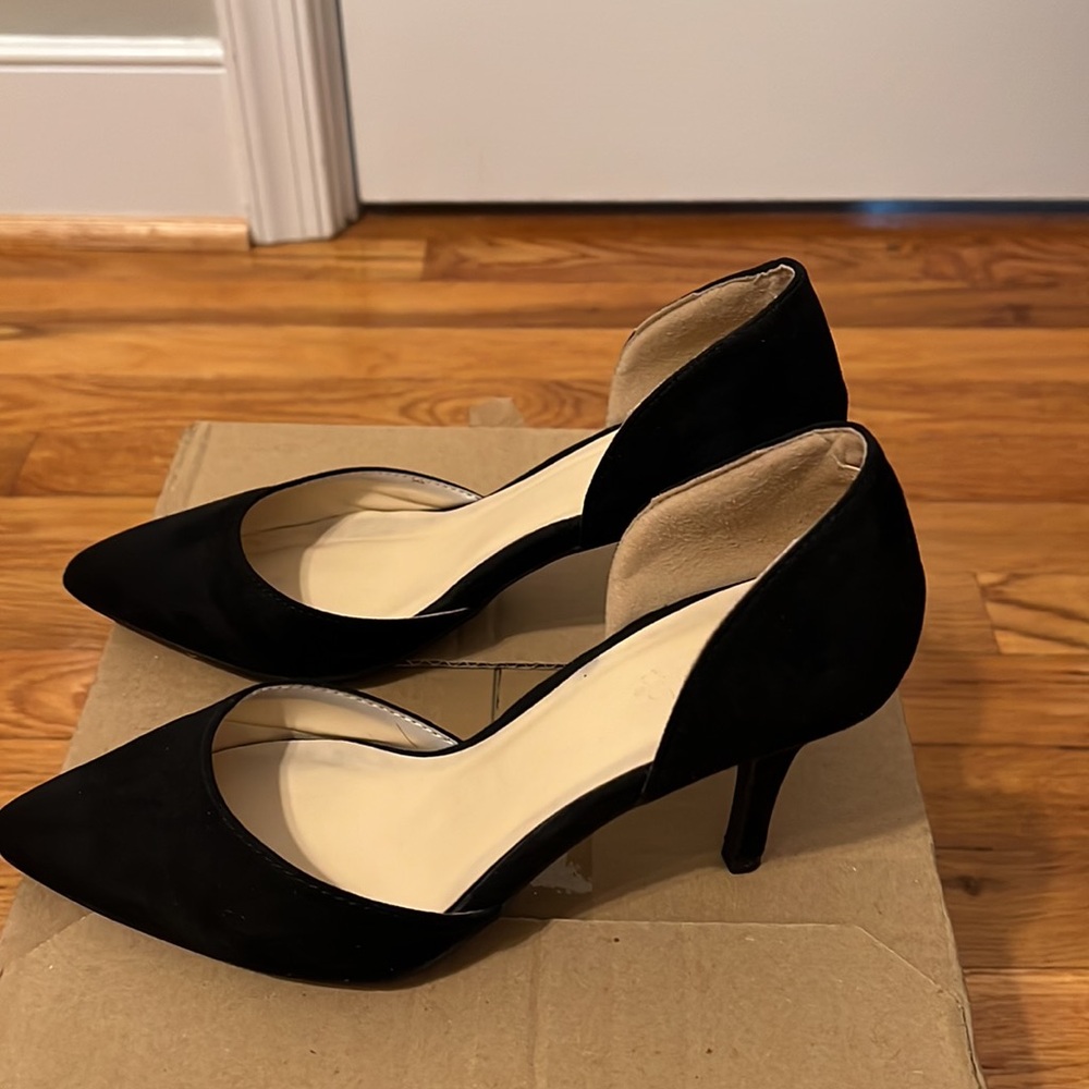 Elegant Black Suedd Women's Heels